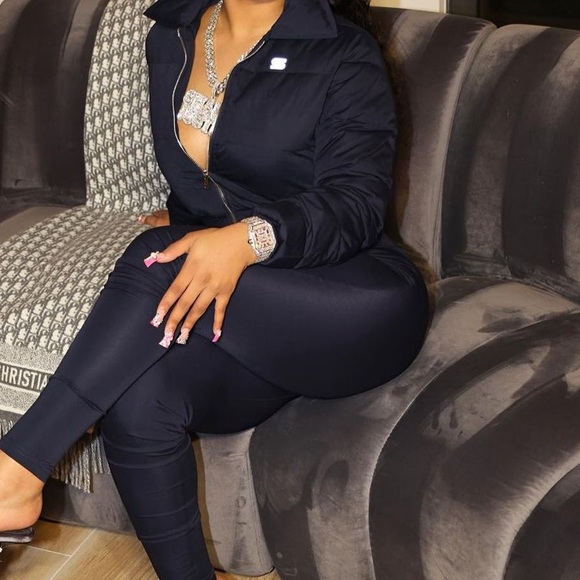 Shane Justin puffer jumpsuit Navy - Picture 3 of 8